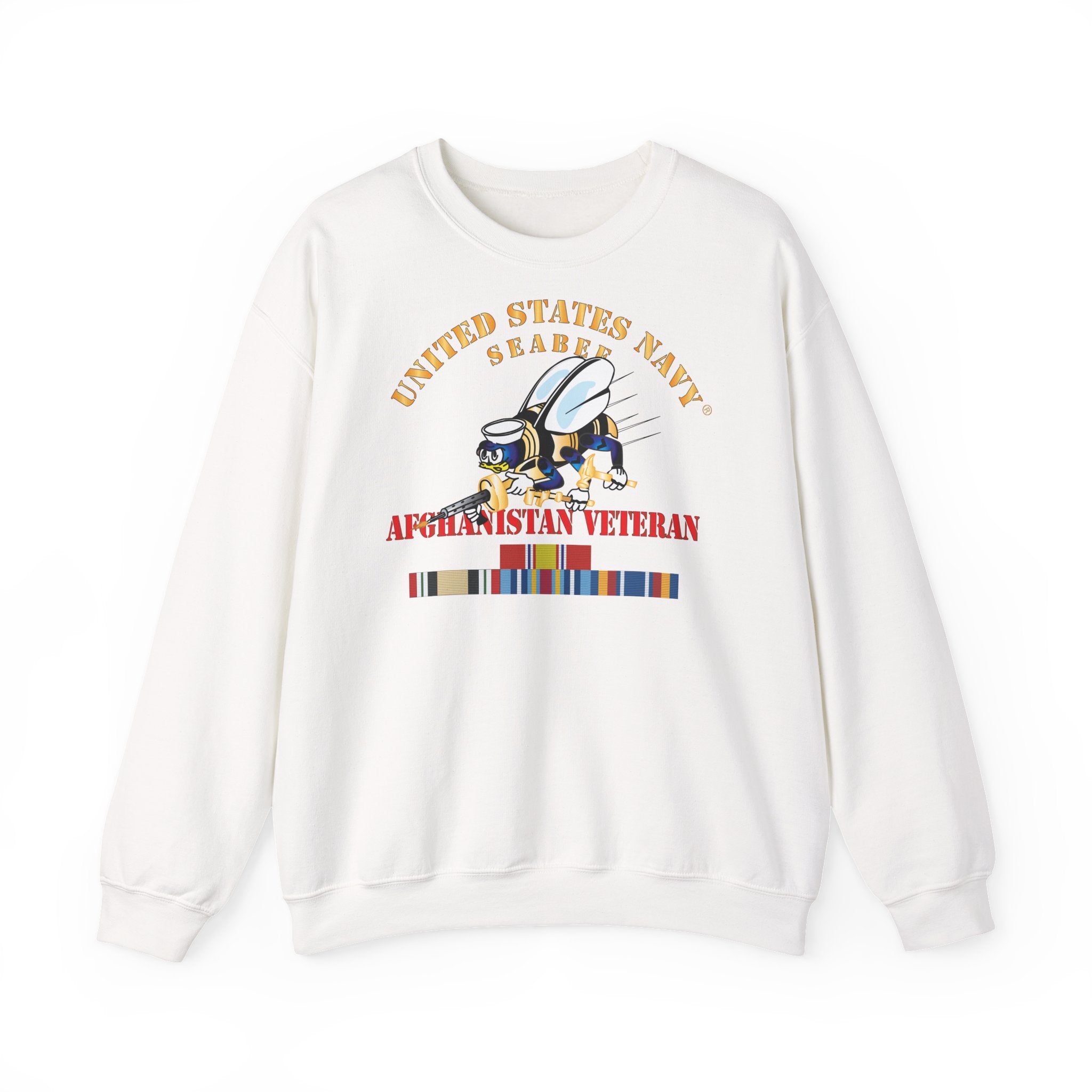Unisex Heavy Blend™ Crewneck Sweatshirt - Navy - Seabee - Afghanistan Veteran