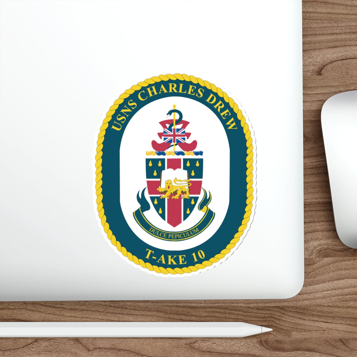 Die-Cut Vinyl Sticker - Navy - USNS Charles Drew (T-AKE 10) wo txt