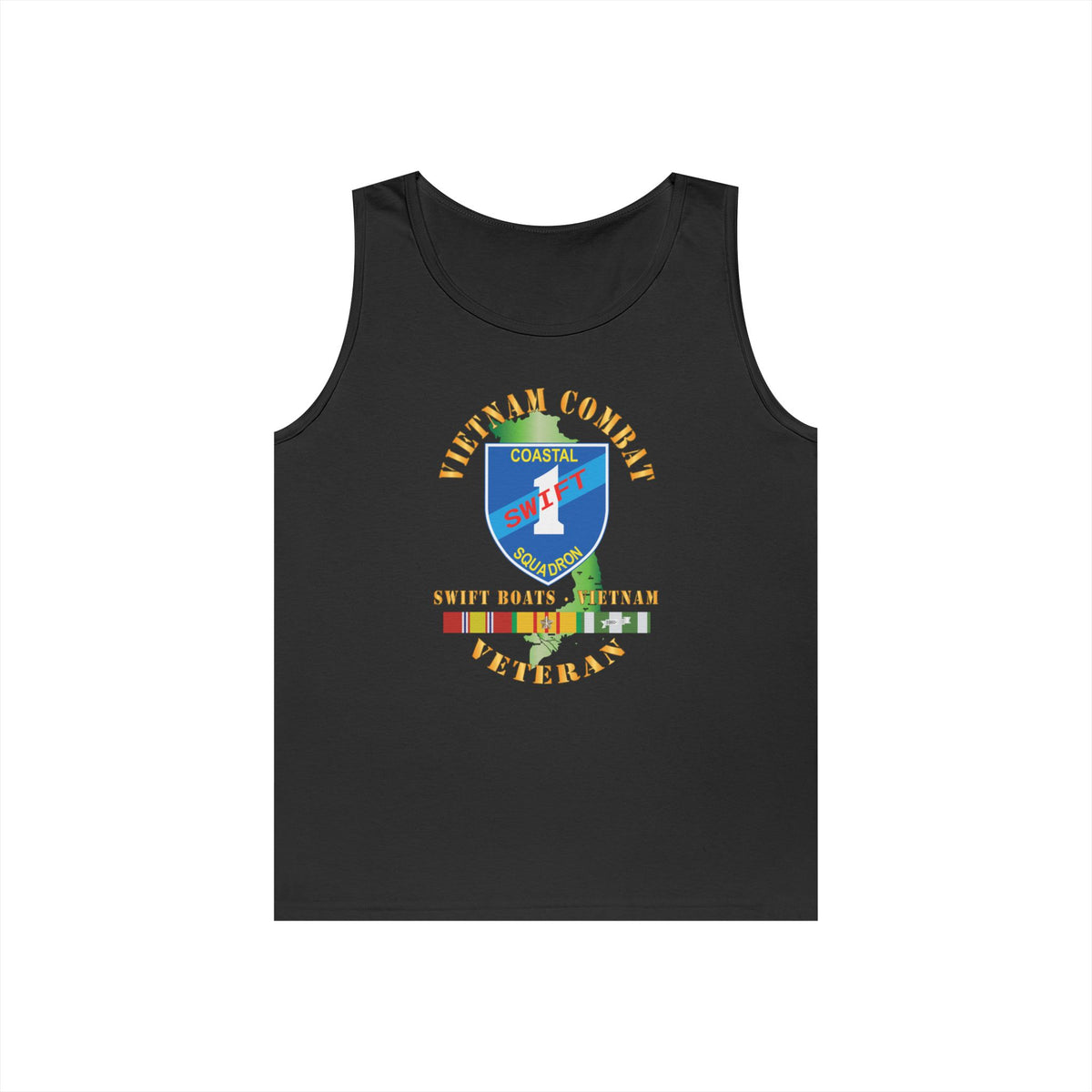 Unisex Heavy Cotton Tank Top - Coastal Squadron One (Blue) - SSI -Swift Boats - Vietnam w VN SVC X 300