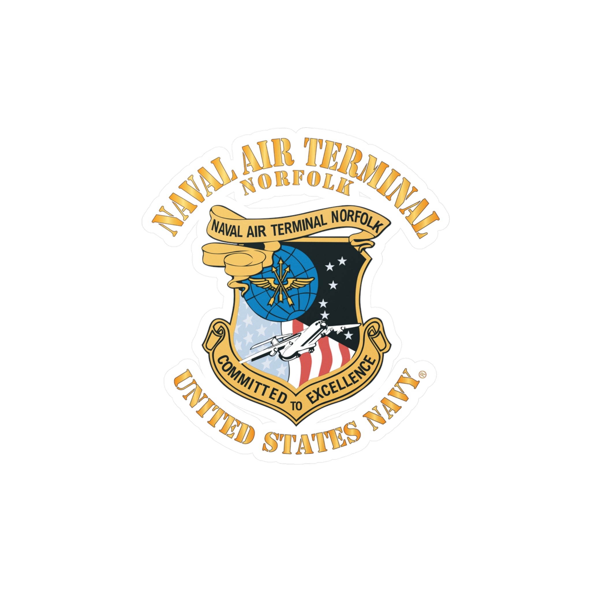 Kiss-Cut Vinyl Decal - Navy - Naval Air Terminal Norfolk