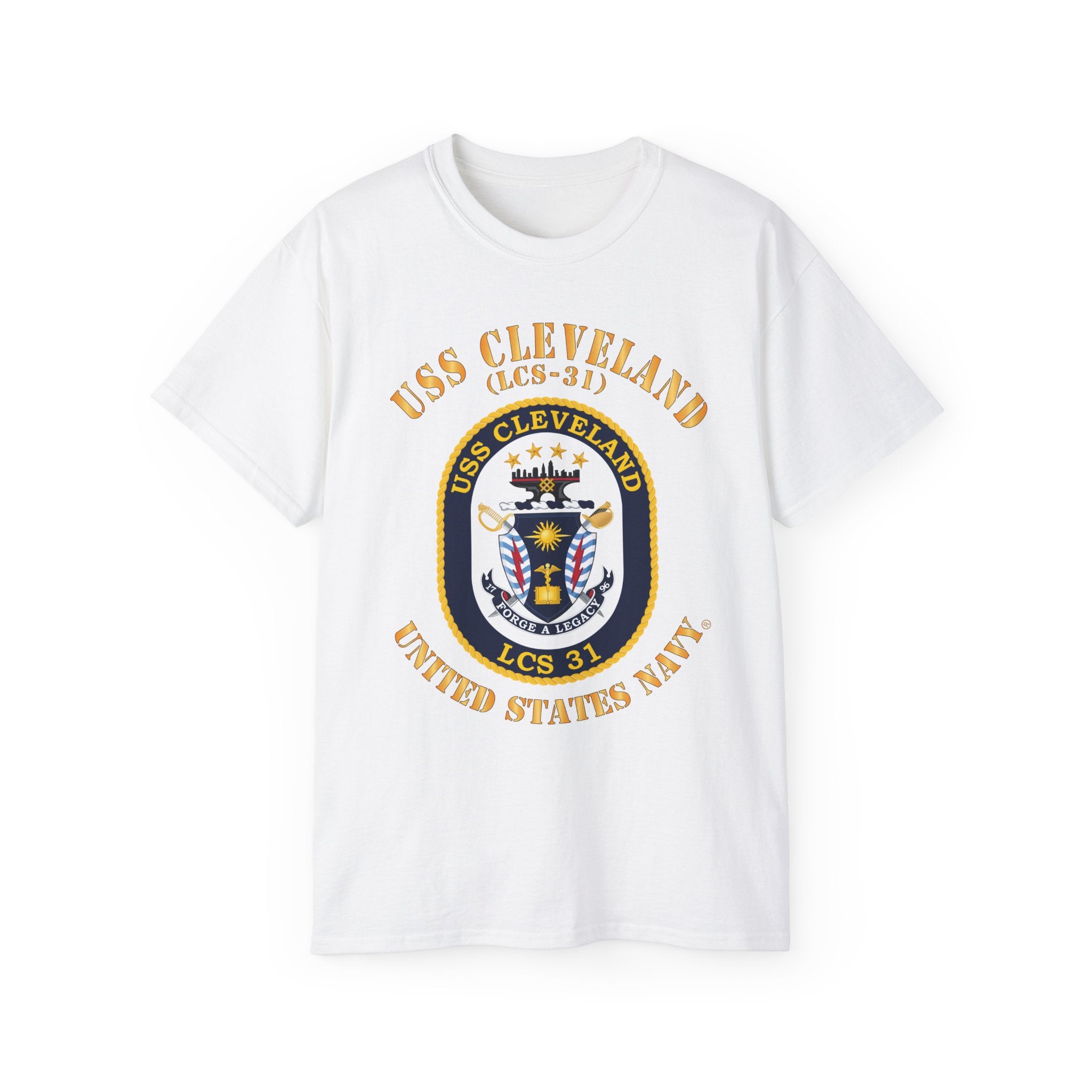 Unisex Ultra Cotton T-Shirt - Navy - USS Cleveland (LCS-31)