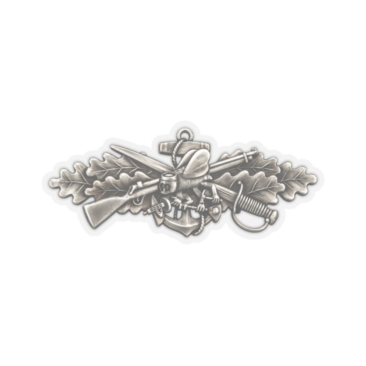 Kiss-Cut Stickers - Navy - Badge - Seabee combat warfare specialist wo txt - Enlisted - 3D - Enhanced