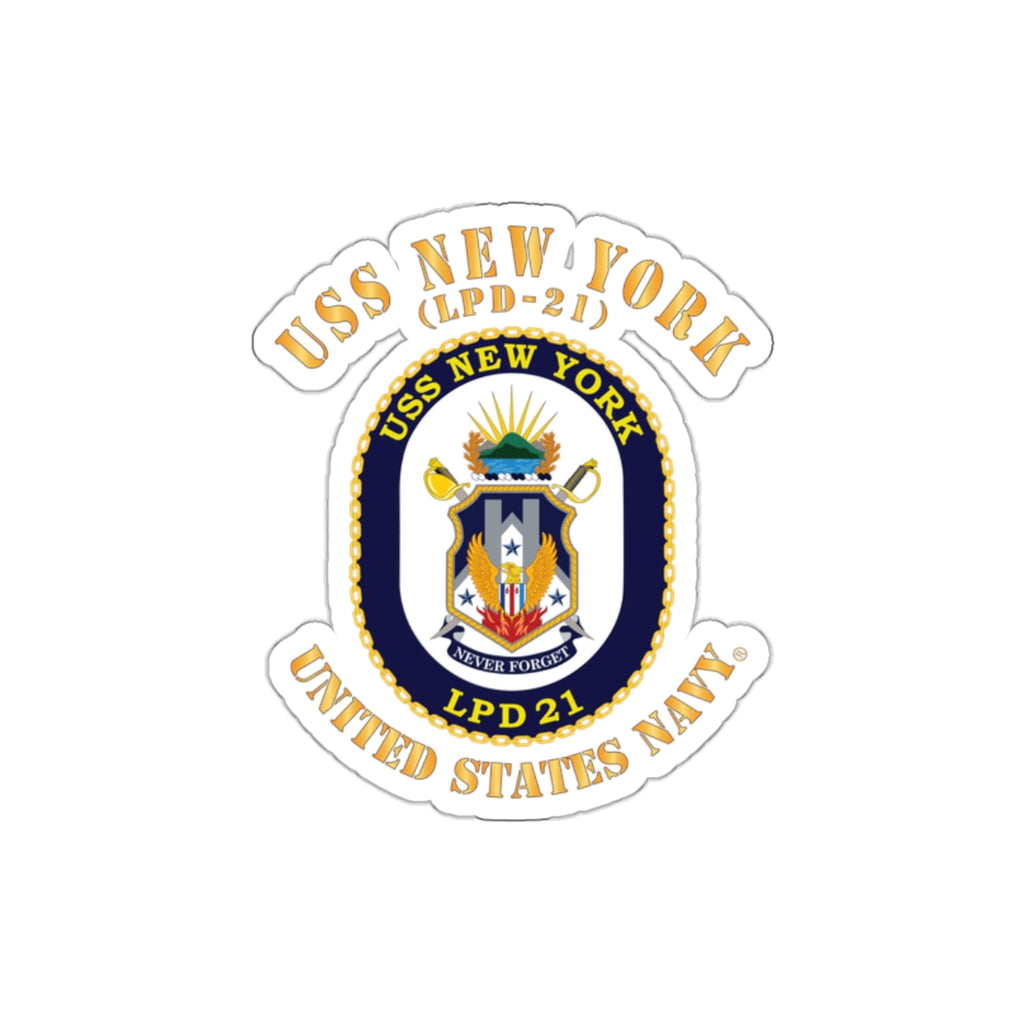 Die-Cut Vinyl Sticker - Navy - USS New York (LPD-21) X 300