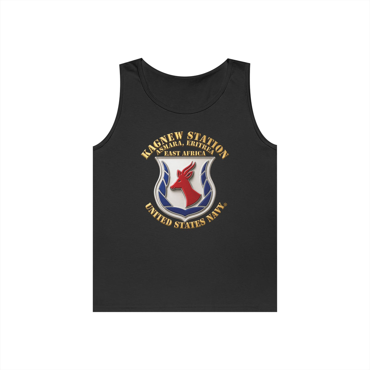 Unisex Heavy Cotton Tank Top - Navy - Kagnew Station - Asmara, Eritrea - East Africa - 3D X 300