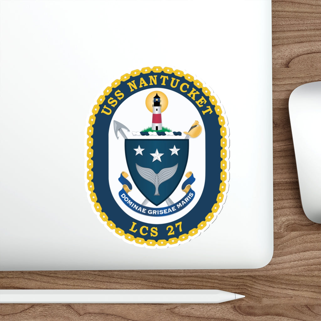 Die-Cut Vinyl Sticker - Navy - USS Nantucket (LCS-27) wo txt
