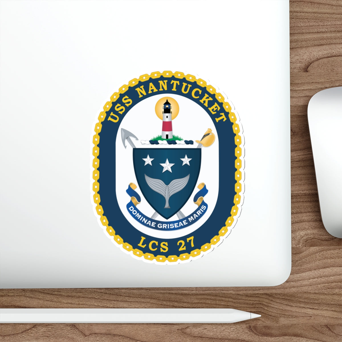 Die-Cut Vinyl Sticker - Navy - USS Nantucket (LCS-27) wo txt