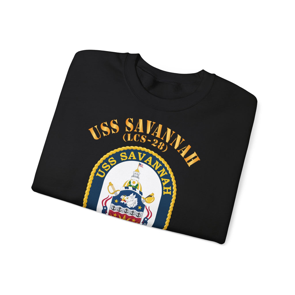 Unisex Heavy Blend™ Crewneck Sweatshirt - Navy - USS Savannah (LCS-28)