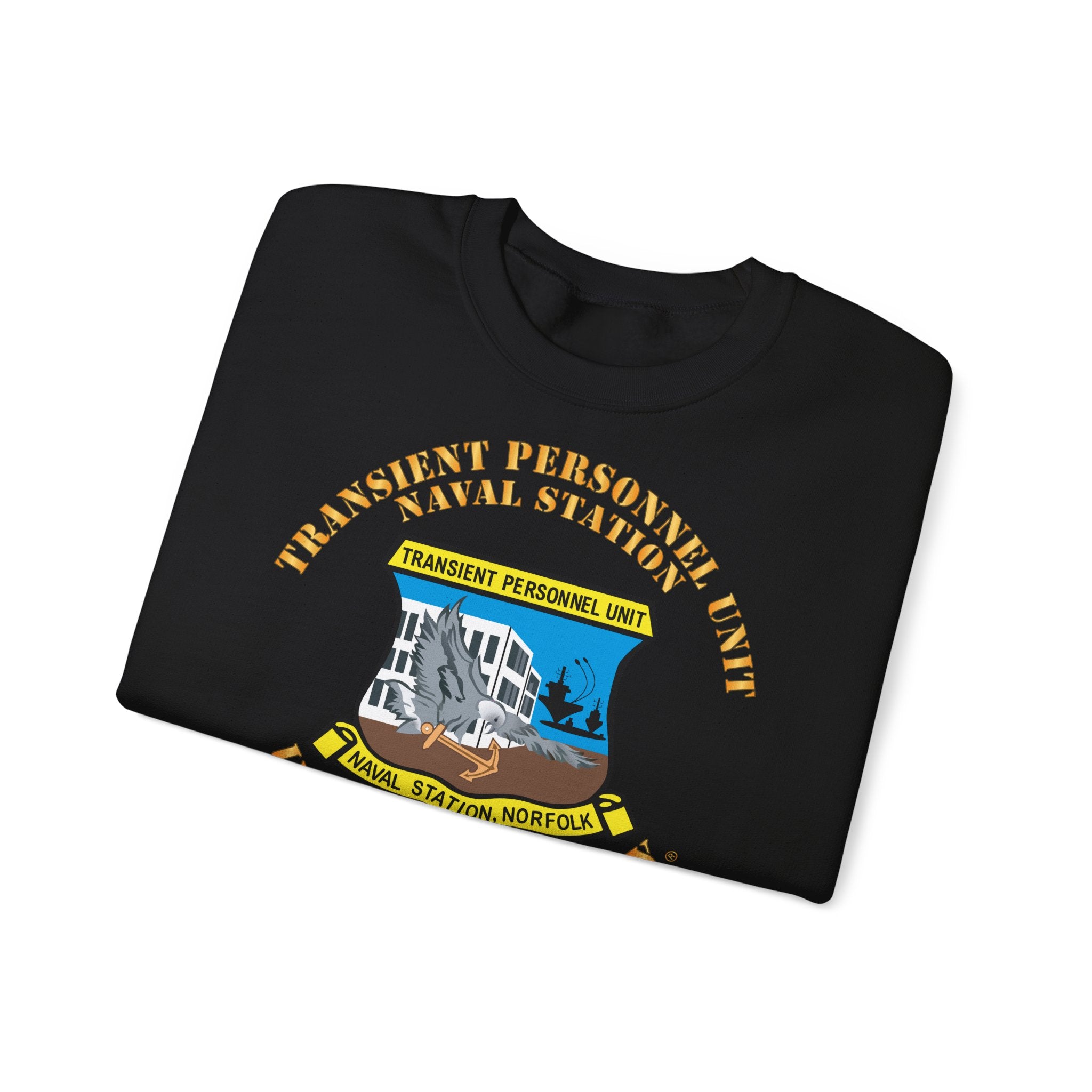 Unisex Heavy Blend™ Crewneck Sweatshirt - Navy - Transient Personnel Unit - Naval Station Norfolk