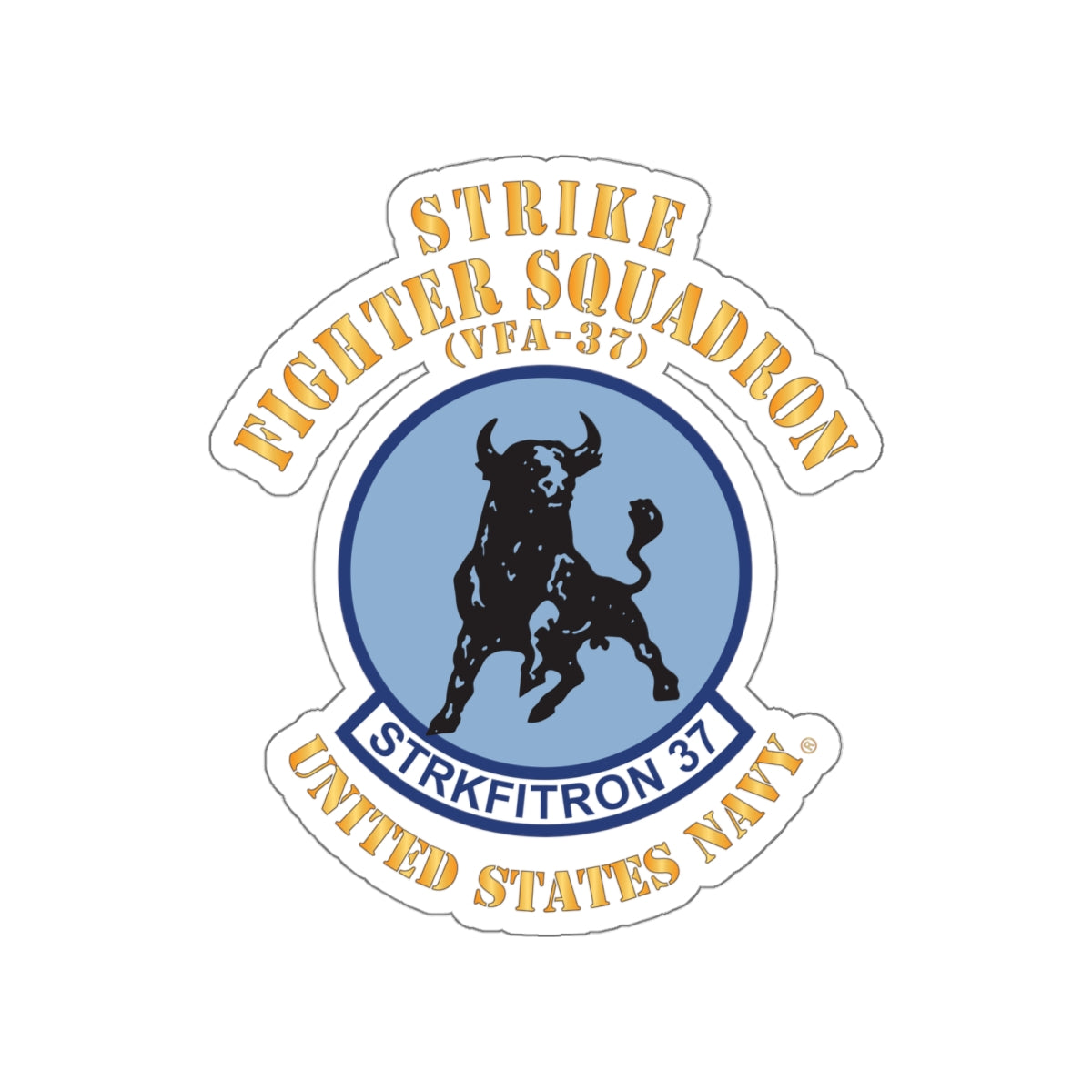 Die-Cut Vinyl Sticker - Navy - Strike Fighter Squadron 37 (VFA-37)