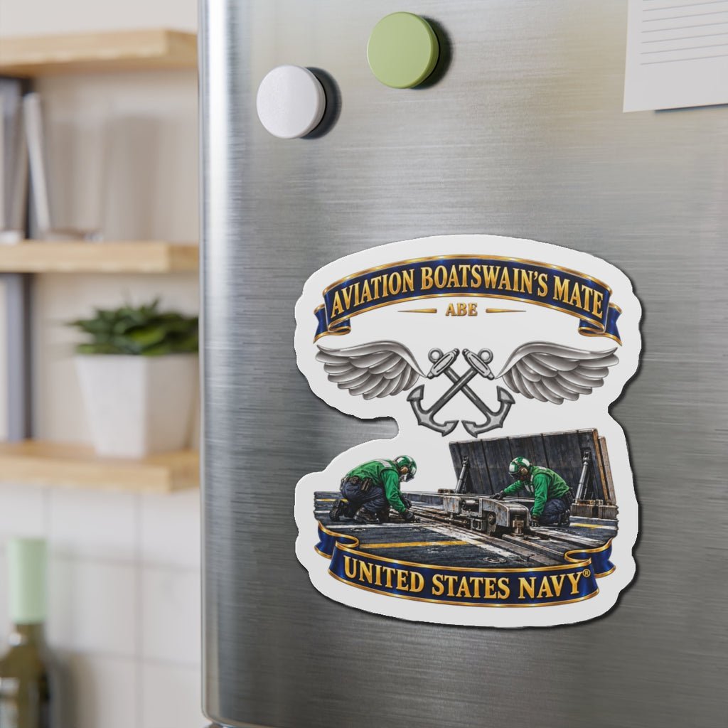 Die-Cut Magnet - Navy - Rate - Aviation Boatswain's Mate (ABE) - with Scene - 3D - Enhanced