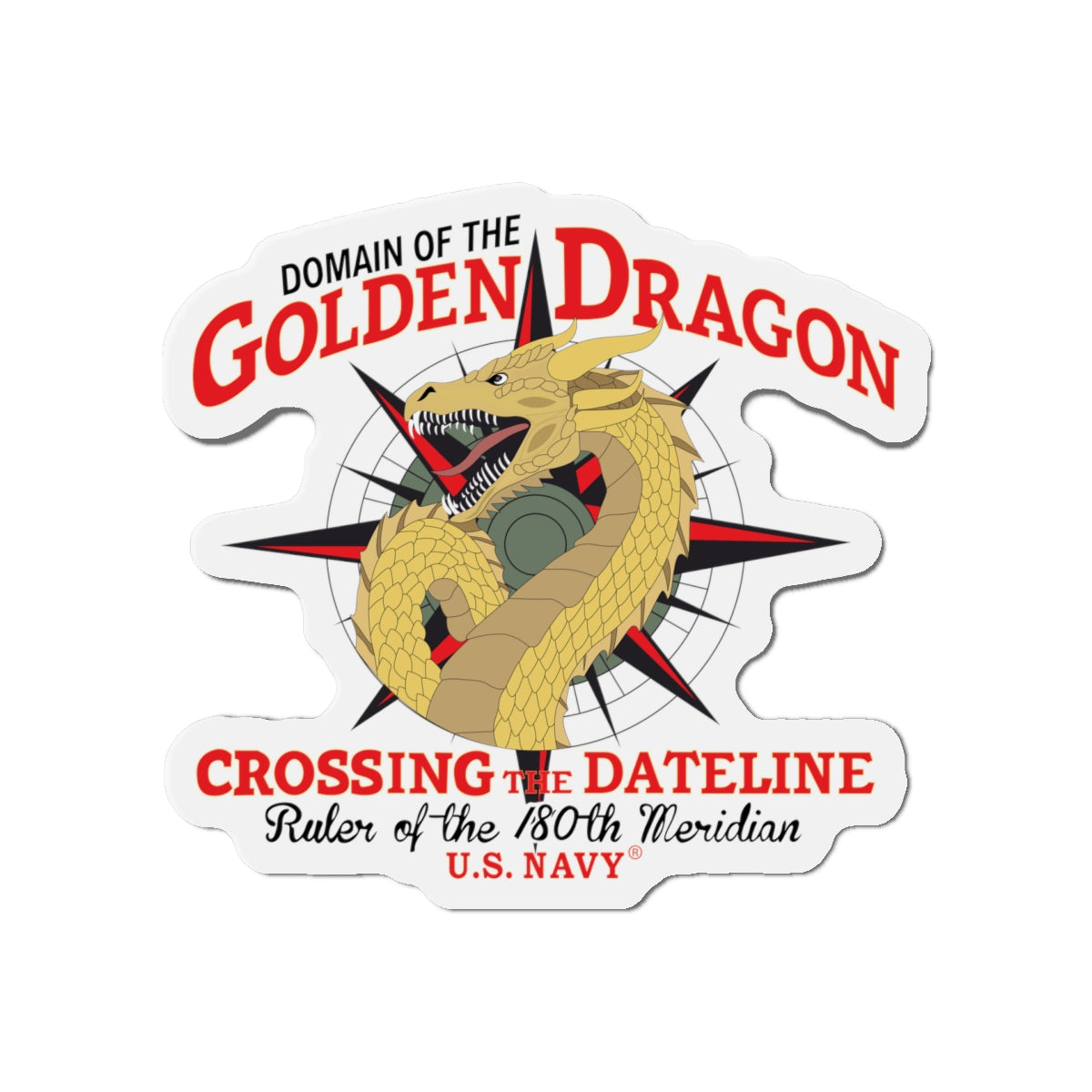 Die-Cut Magnet - Navy - Domain of the Golden Dragon wo Txt X 300