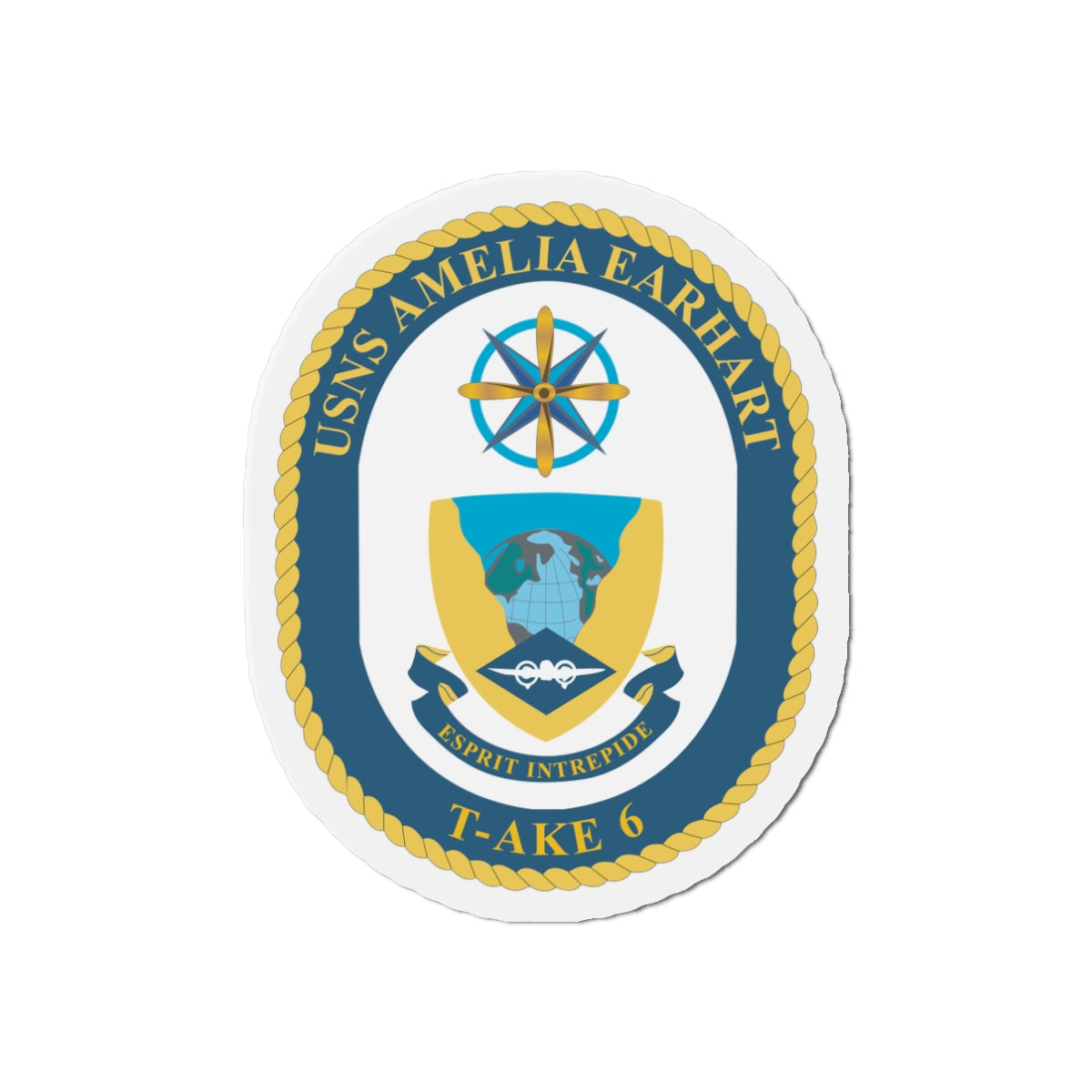 Die-Cut Magnet - Navy - USNS Amelia Earhart (T-AKE 6) wo txt