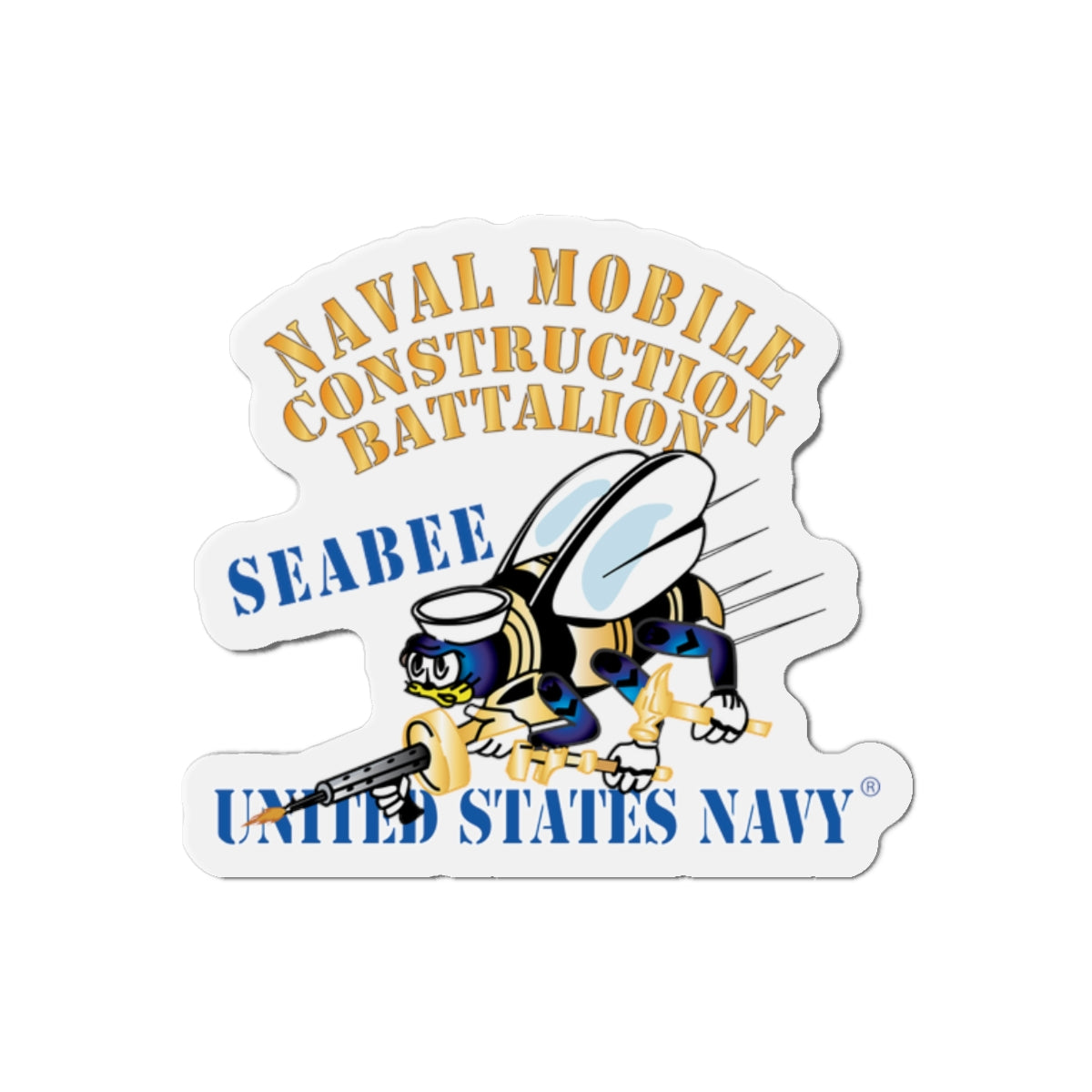 Die-Cut Magnet - Navy - Seabee