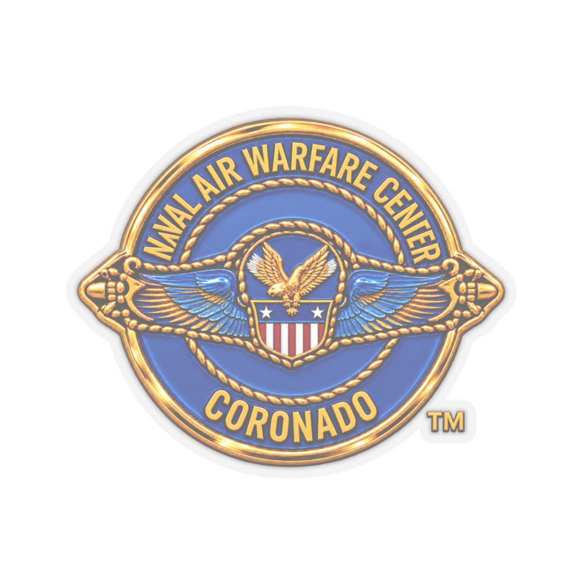 Kiss-Cut Stickers - Navy - Naval Air Warfare Center - Coronado - Crest - 3D - Enhanced