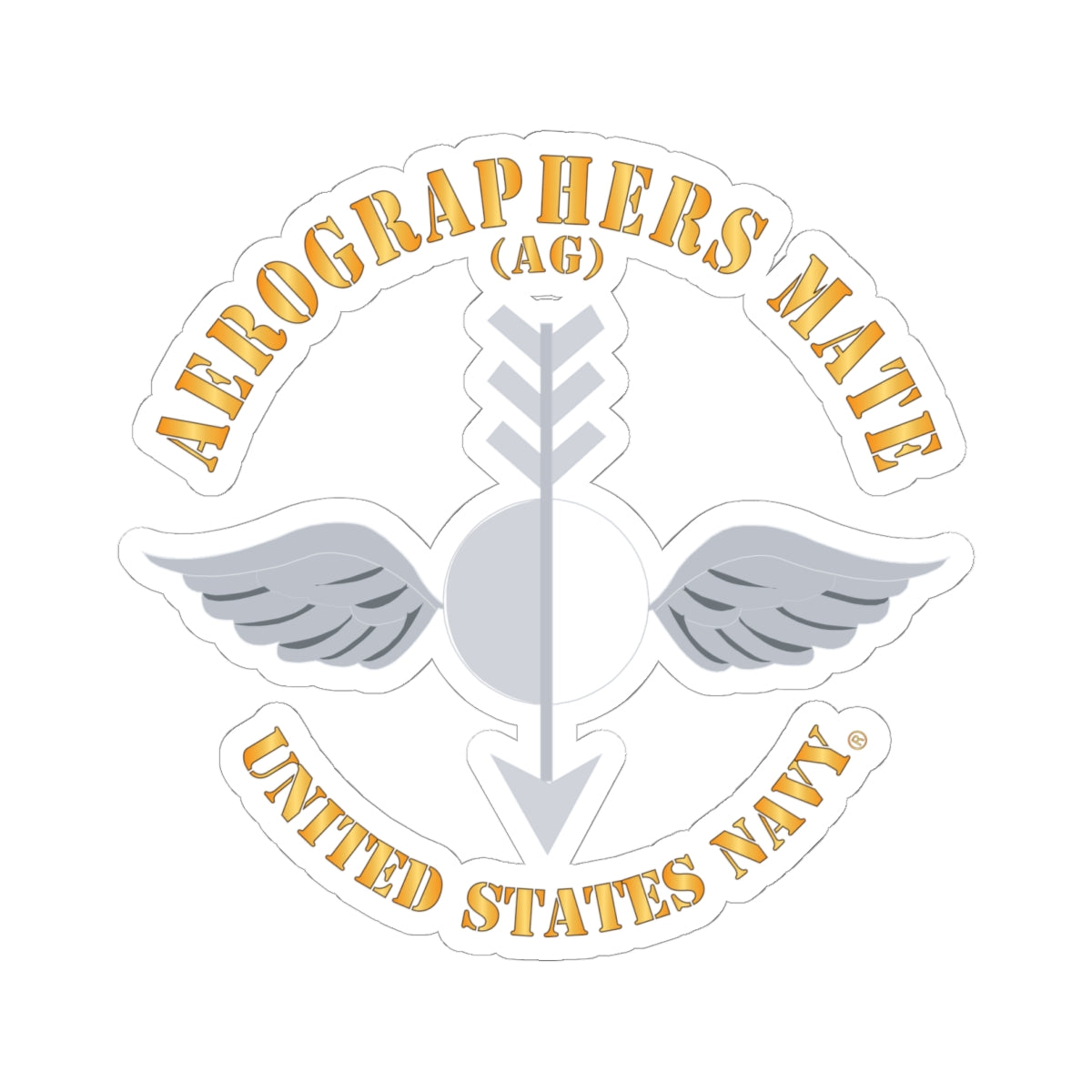 Kiss-Cut Stickers - Navy - Aerographers Mate (AG) X 300