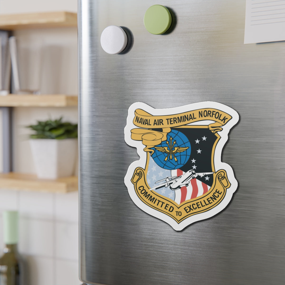 Die-Cut Magnet - Navy - Naval Air Terminal Norfolk wo Txt