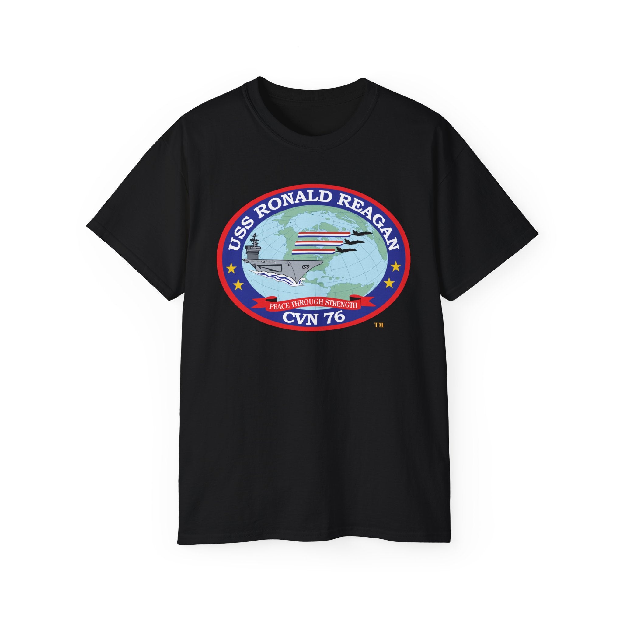 Unisex Ultra Cotton T-Shirt - Navy - USS Ronald Reagan (CVN-76) wo txt X 300