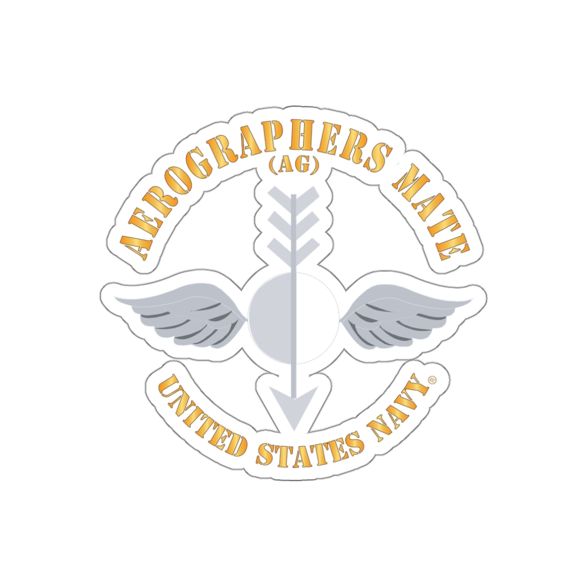Die-Cut Vinyl Sticker - Navy - Aerographers Mate (AG) X 300