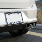 Metal License Plate Frame – US Navy Blue Floral Camo Car Accessory