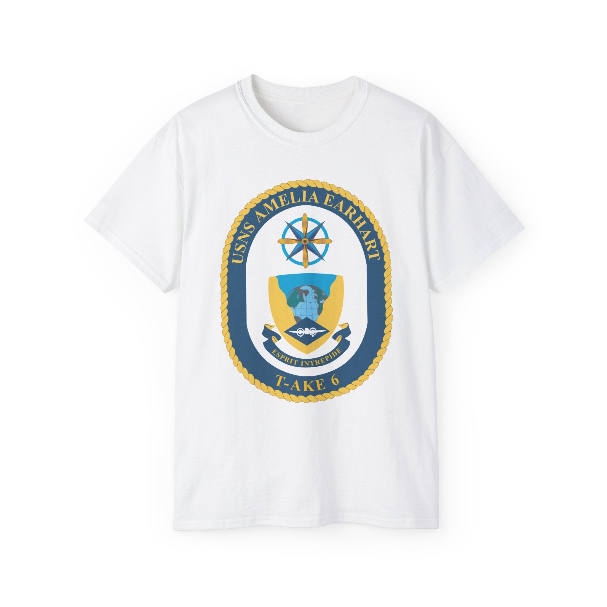 Unisex Ultra Cotton T-Shirt - Navy - USNS Amelia Earhart (T-AKE 6) wo txt