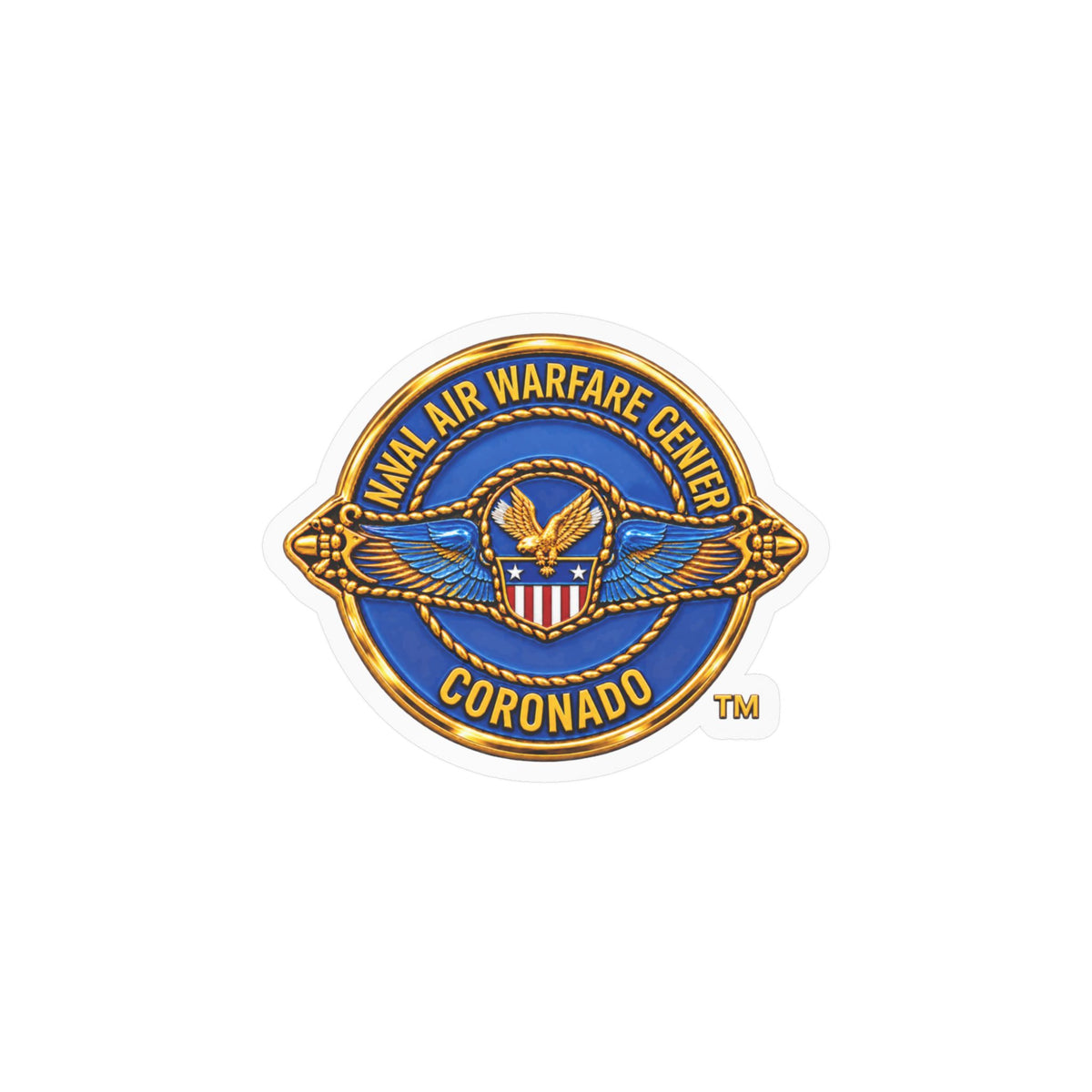 Kiss-Cut Vinyl Decal - Navy - Naval Air Warfare Center - Coronado - Crest - 3D - Enhanced