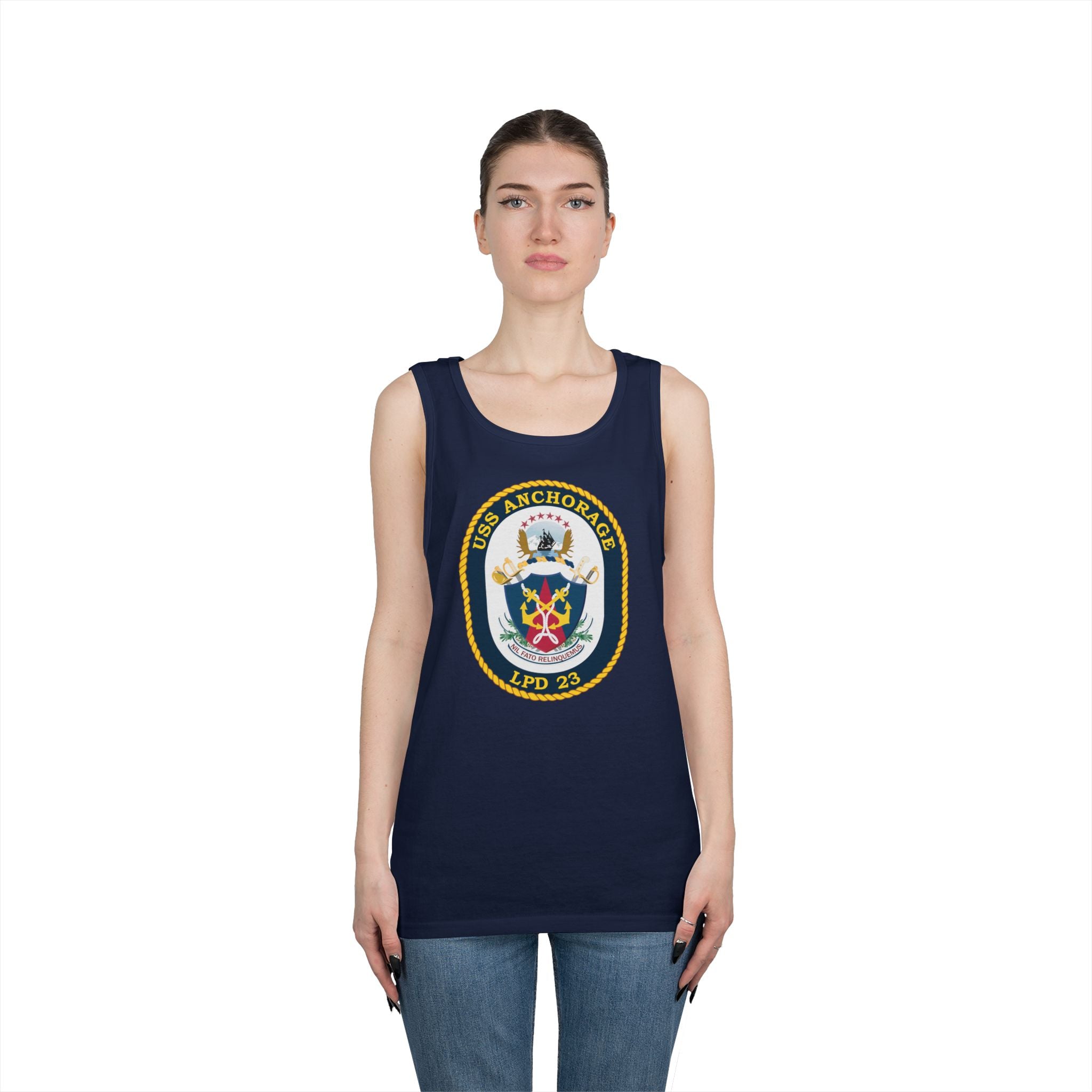 Unisex Heavy Cotton Tank Top - Navy - USS Anchorage (LPD-23) wo txt