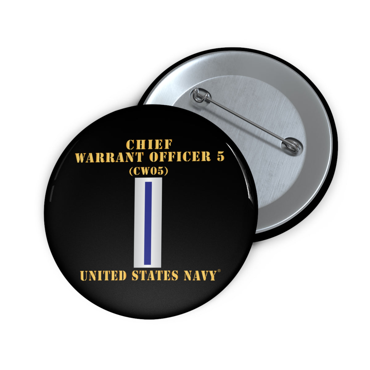 Custom Pin Button - Navy - Chief Warrant Officer 5 - CW05