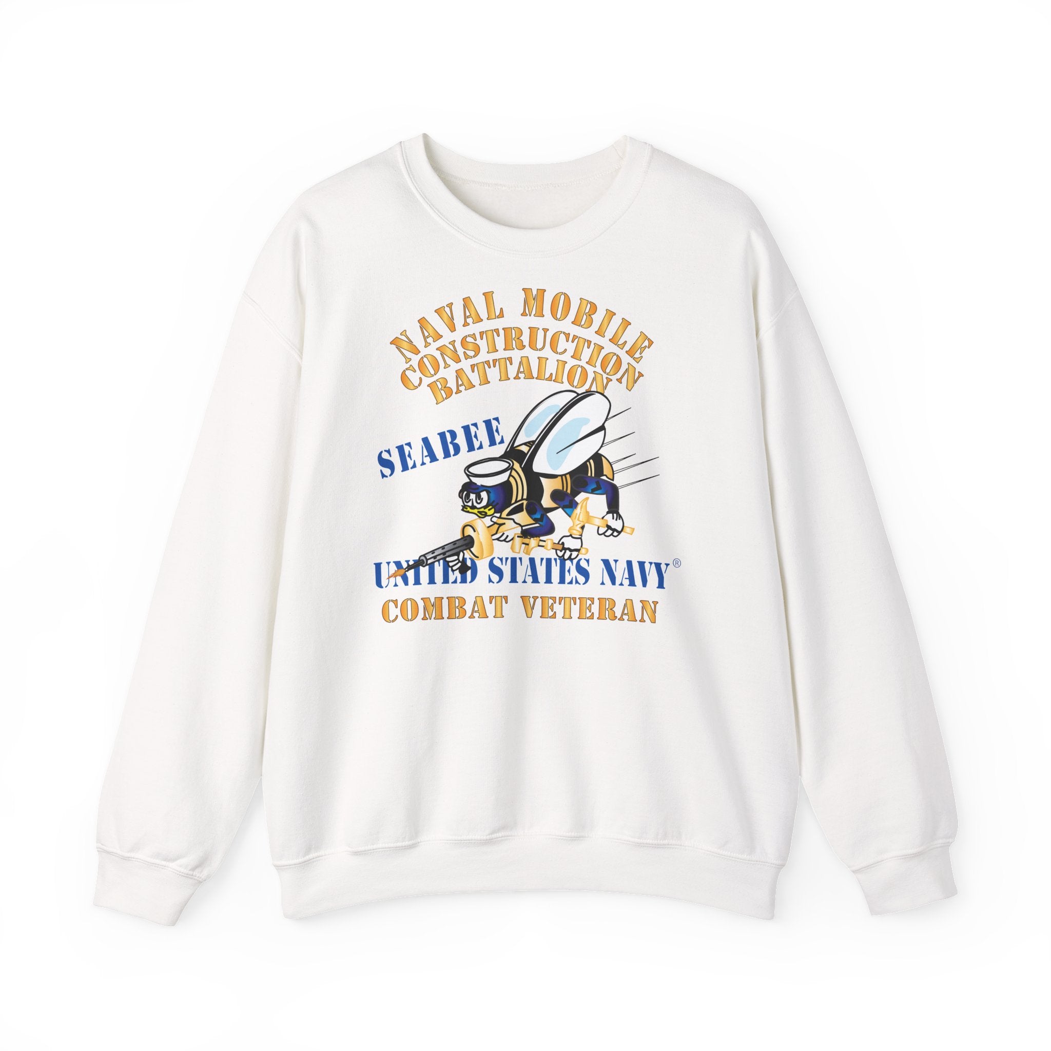 Unisex Heavy Blend™ Crewneck Sweatshirt - Navy - Seabee - Combat Veteran
