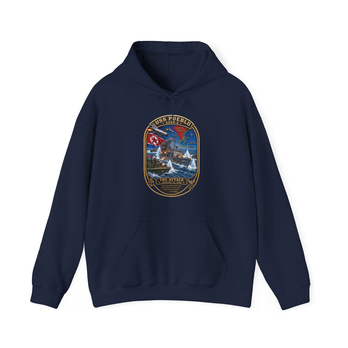 Unisex Heavy Blend™ Hoodies - USS Pueblo Attack-Defense Commemorative Patch