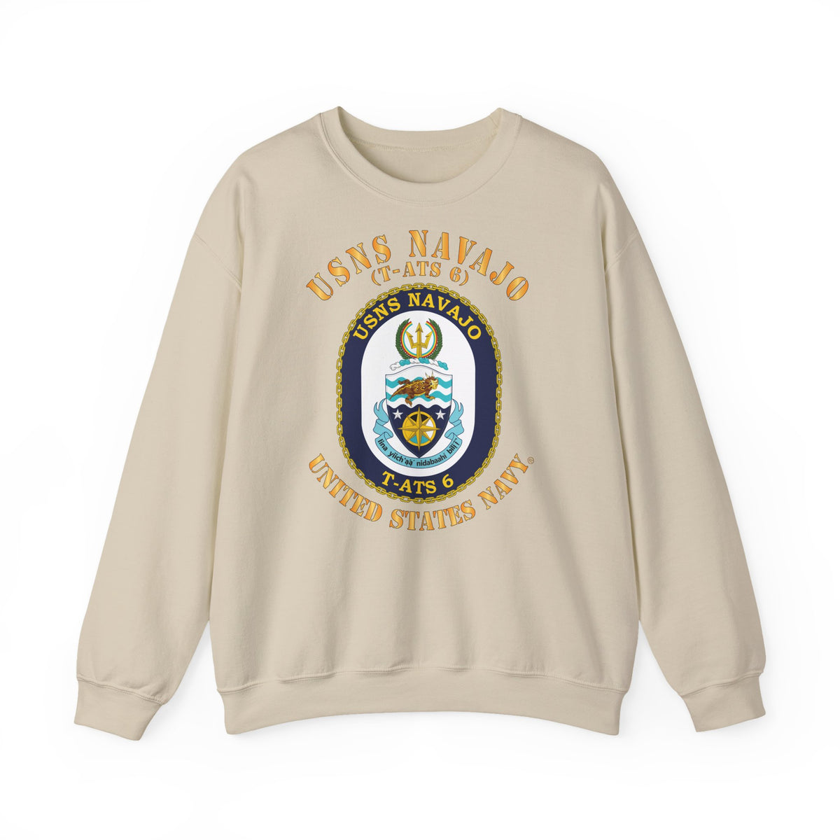 Unisex Heavy Blend™ Crewneck Sweatshirt - Navy - USNS Navajo (T-ATS 6)