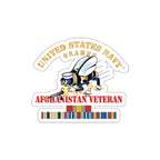 Die-Cut Vinyl Sticker - Navy - Seabee - Afghanistan Veteran