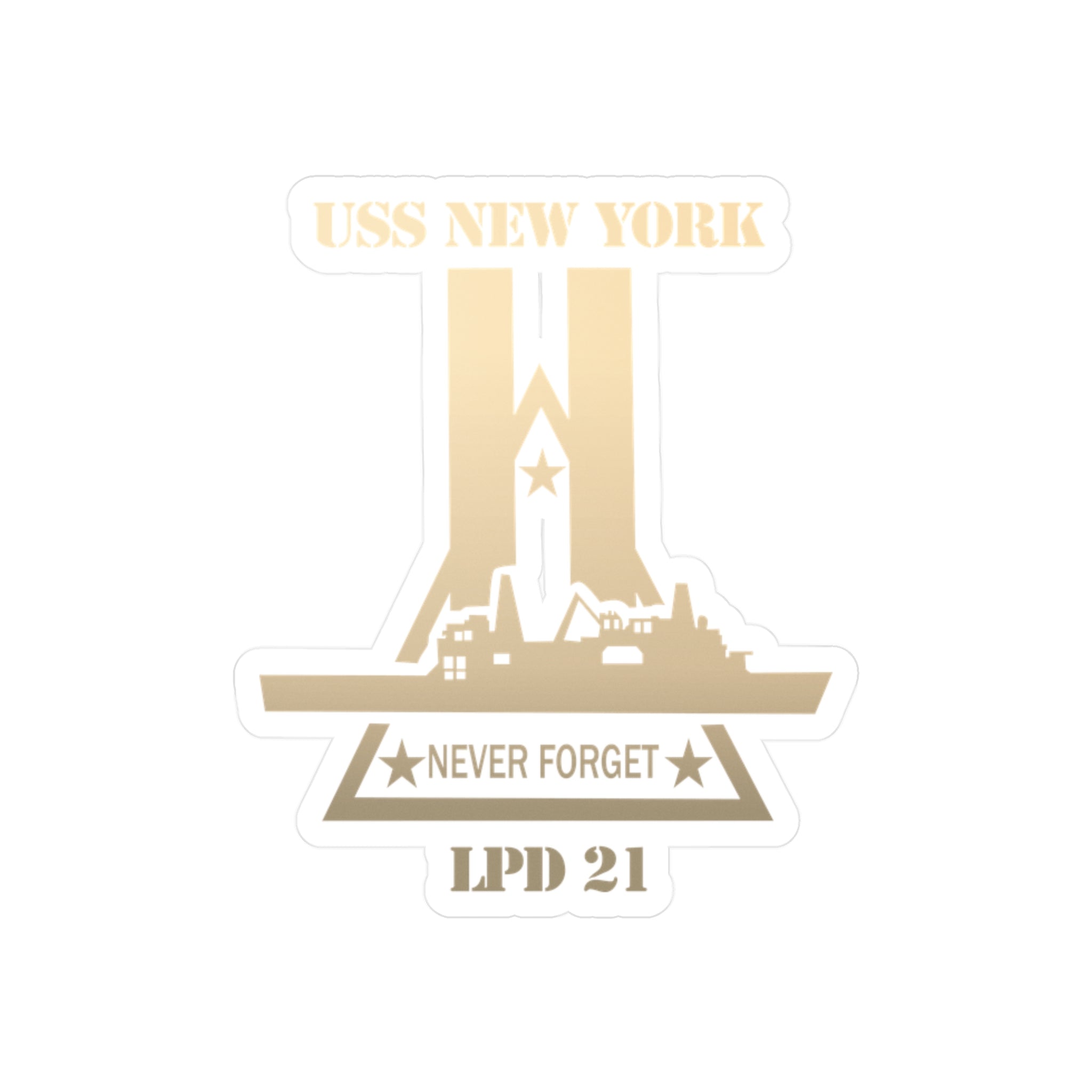 Kiss-Cut Vinyl Decal - Navy - USS New York (LPD-21) wo Txt X 300