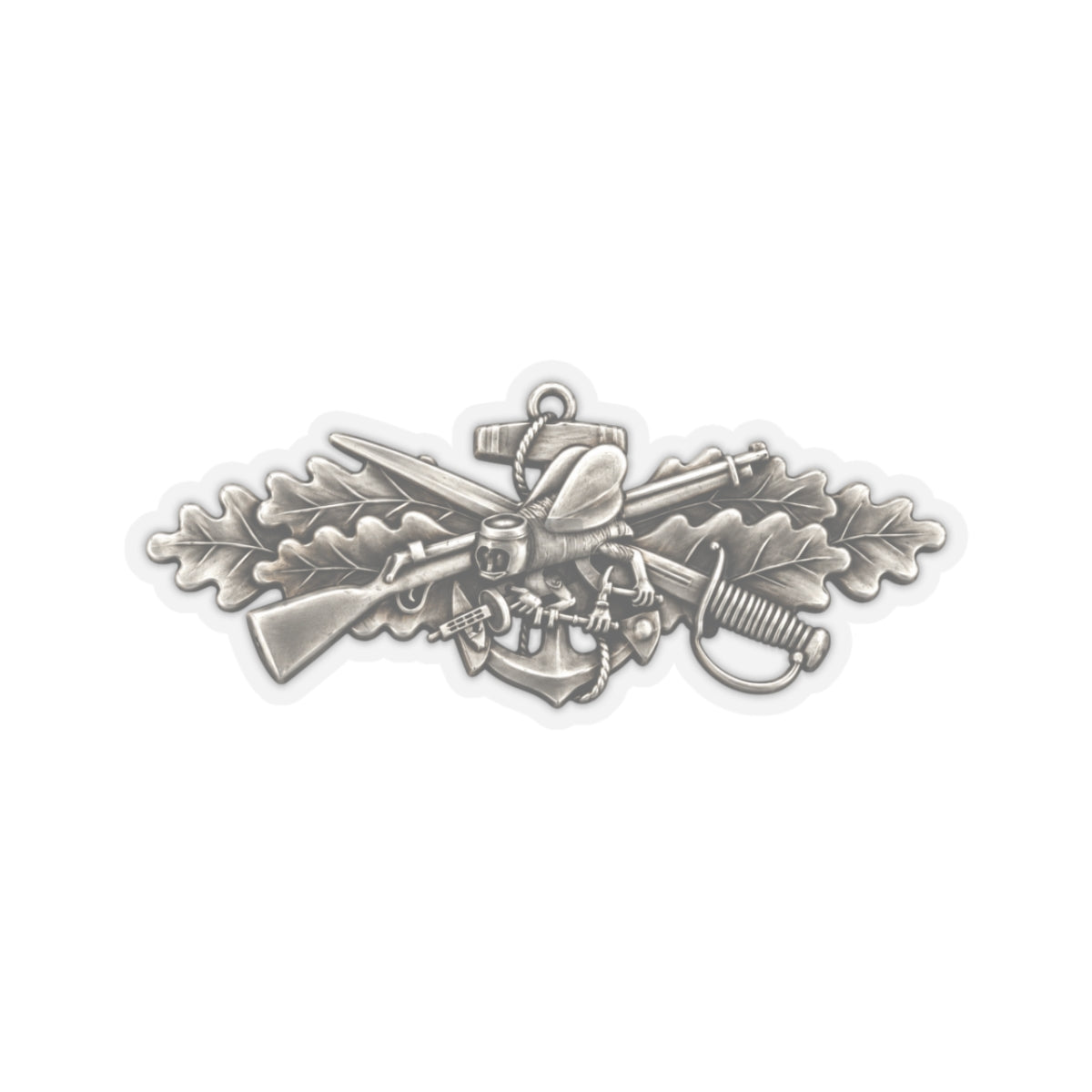 Kiss-Cut Stickers - Navy - Badge - Seabee combat warfare specialist wo txt - Enlisted - 3D - Enhanced