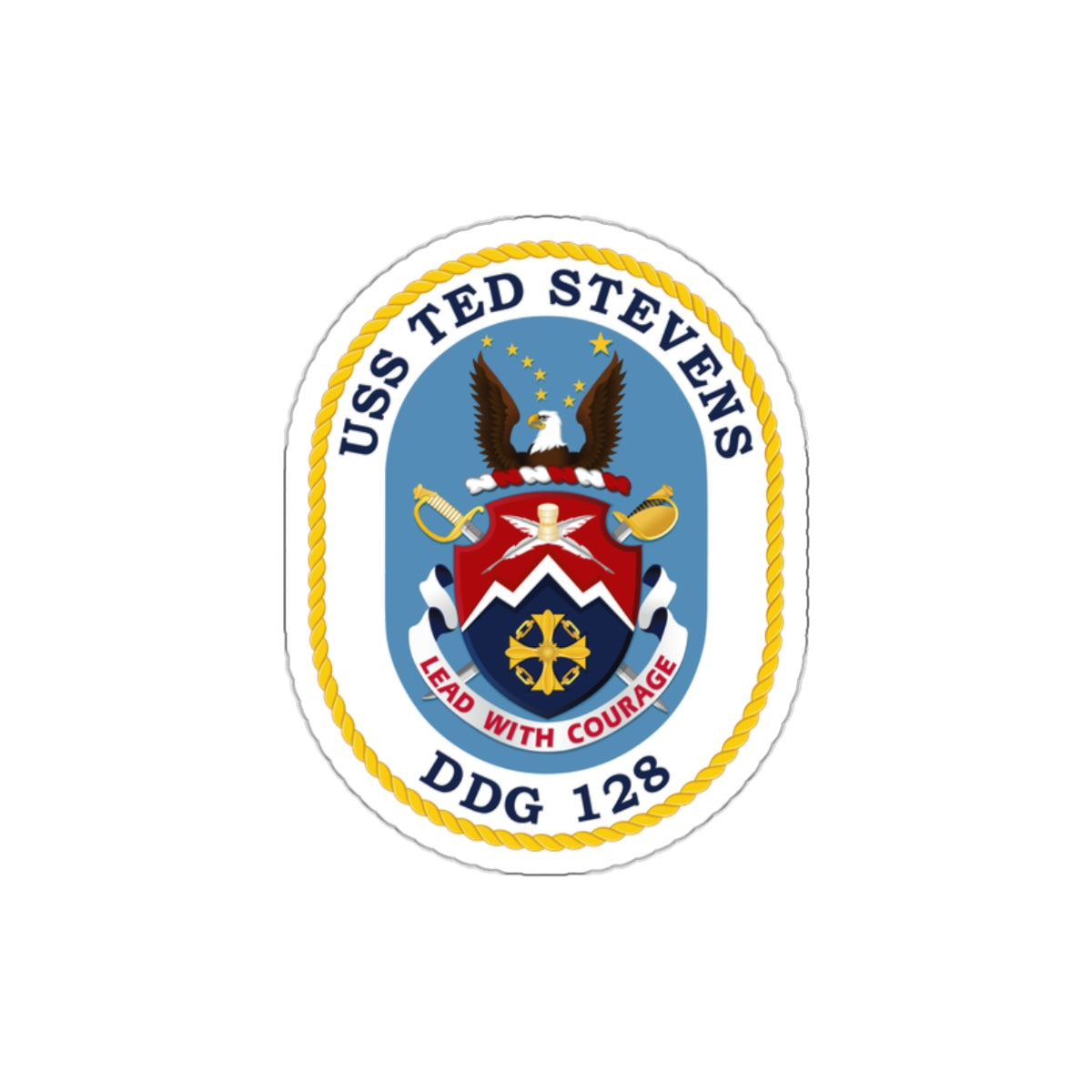 Die-Cut Vinyl Sticker - Navy - USS Ted Stevens (DDG-128) wo txt