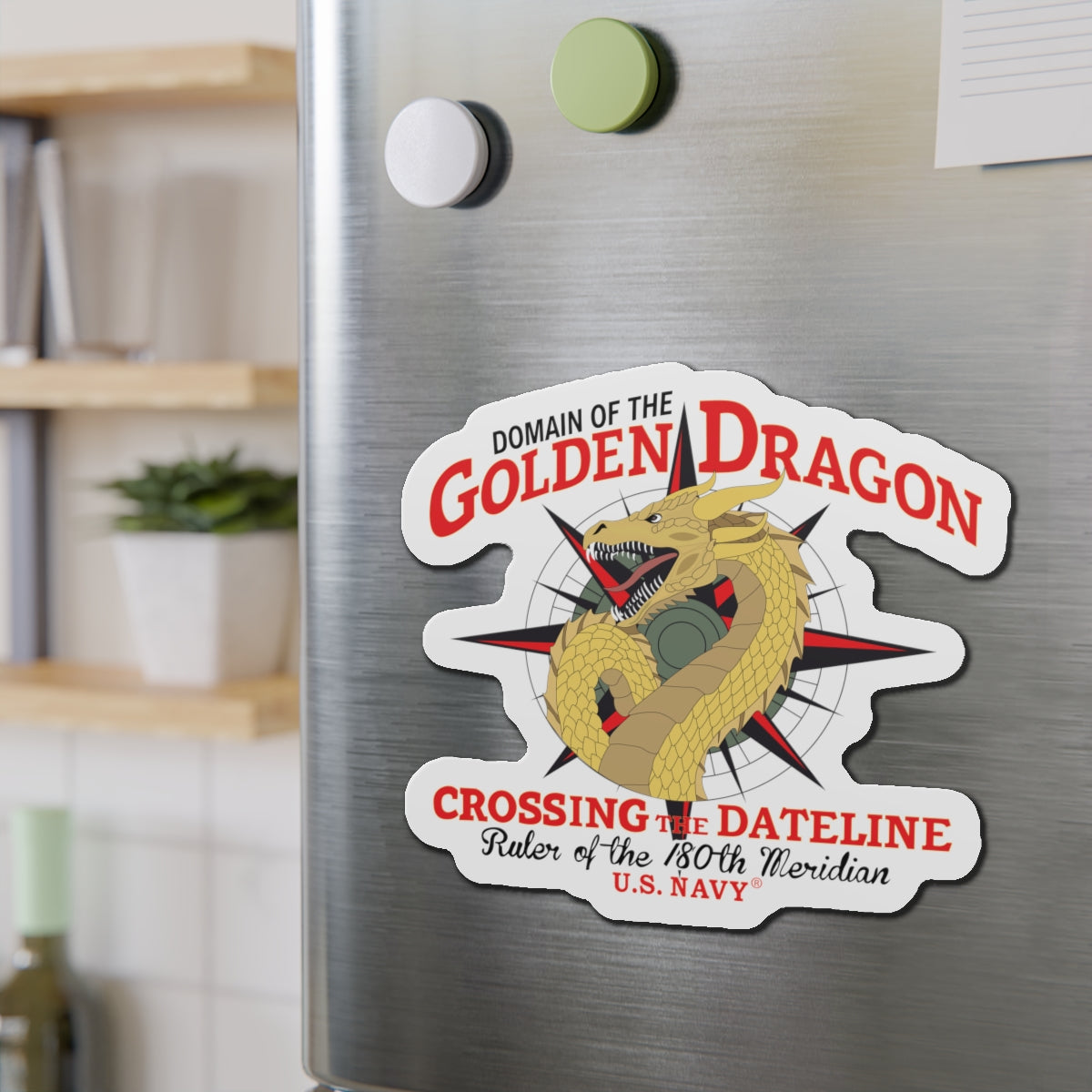 Die-Cut Magnet - Navy - Domain of the Golden Dragon wo Txt X 300