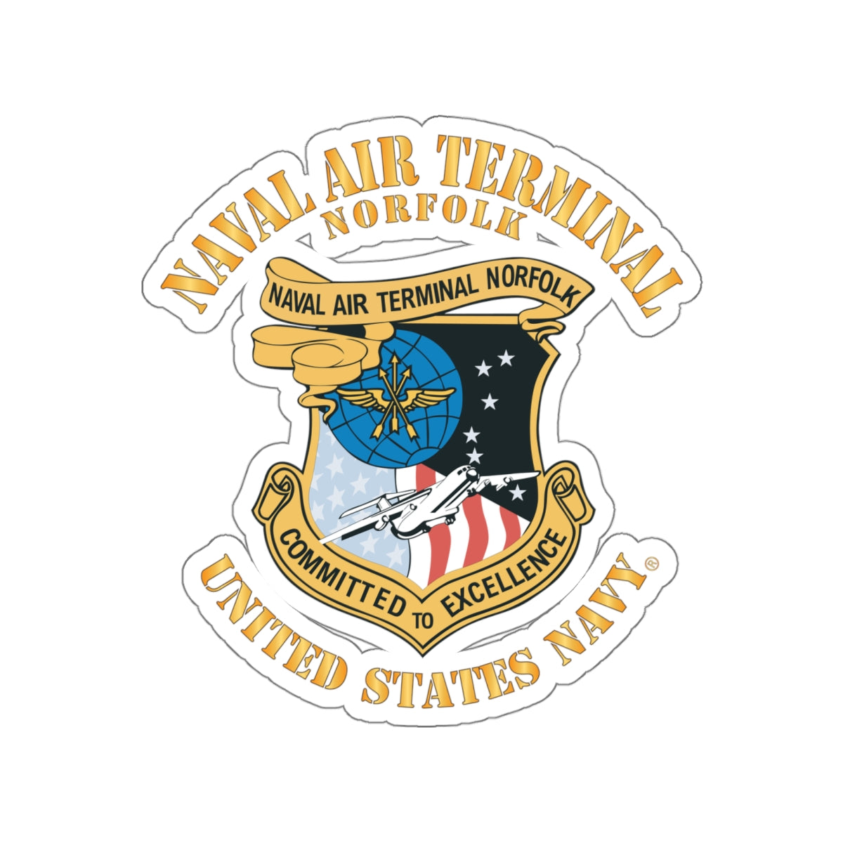 Die-Cut Vinyl Sticker - Navy - Naval Air Terminal Norfolk