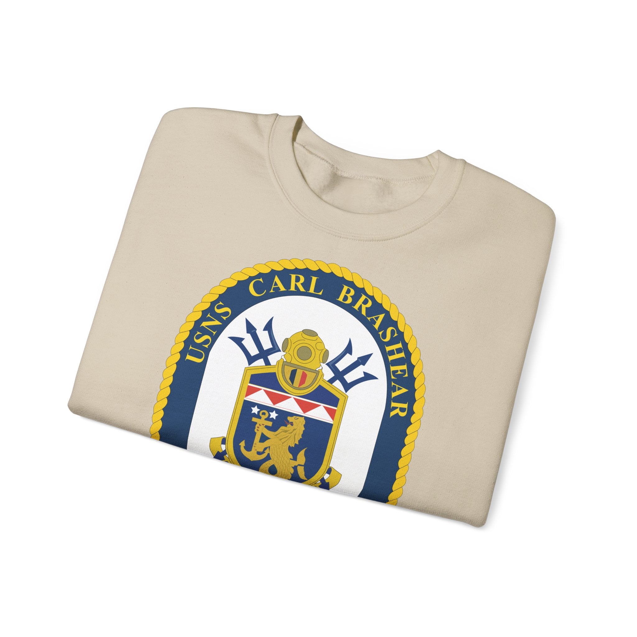 Unisex Heavy Blend™ Crewneck Sweatshirt - Navy - USNS Carl Brashear (T-AKE 7) wo txt