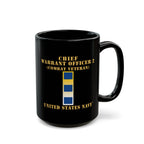 Black Mug (11oz, 15oz) - Navy - Chief Warrant Officer 2 - CW02 - Combat Veteran