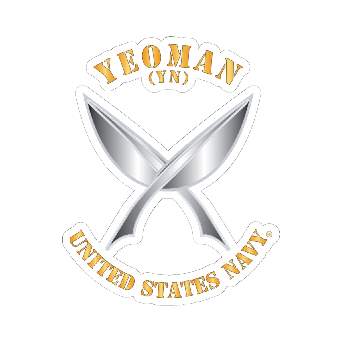 Kiss-Cut Stickers - Navy - Rate - Yeoman (YN)