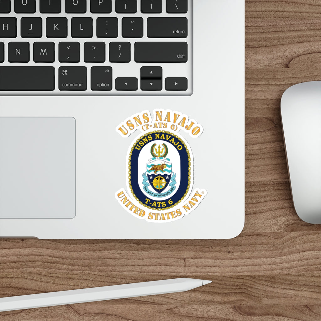 Die-Cut Vinyl Sticker - Navy - USNS Navajo (T-ATS 6)