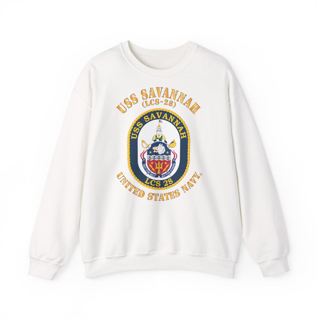 Unisex Heavy Blend™ Crewneck Sweatshirt - Navy - USS Savannah (LCS-28)