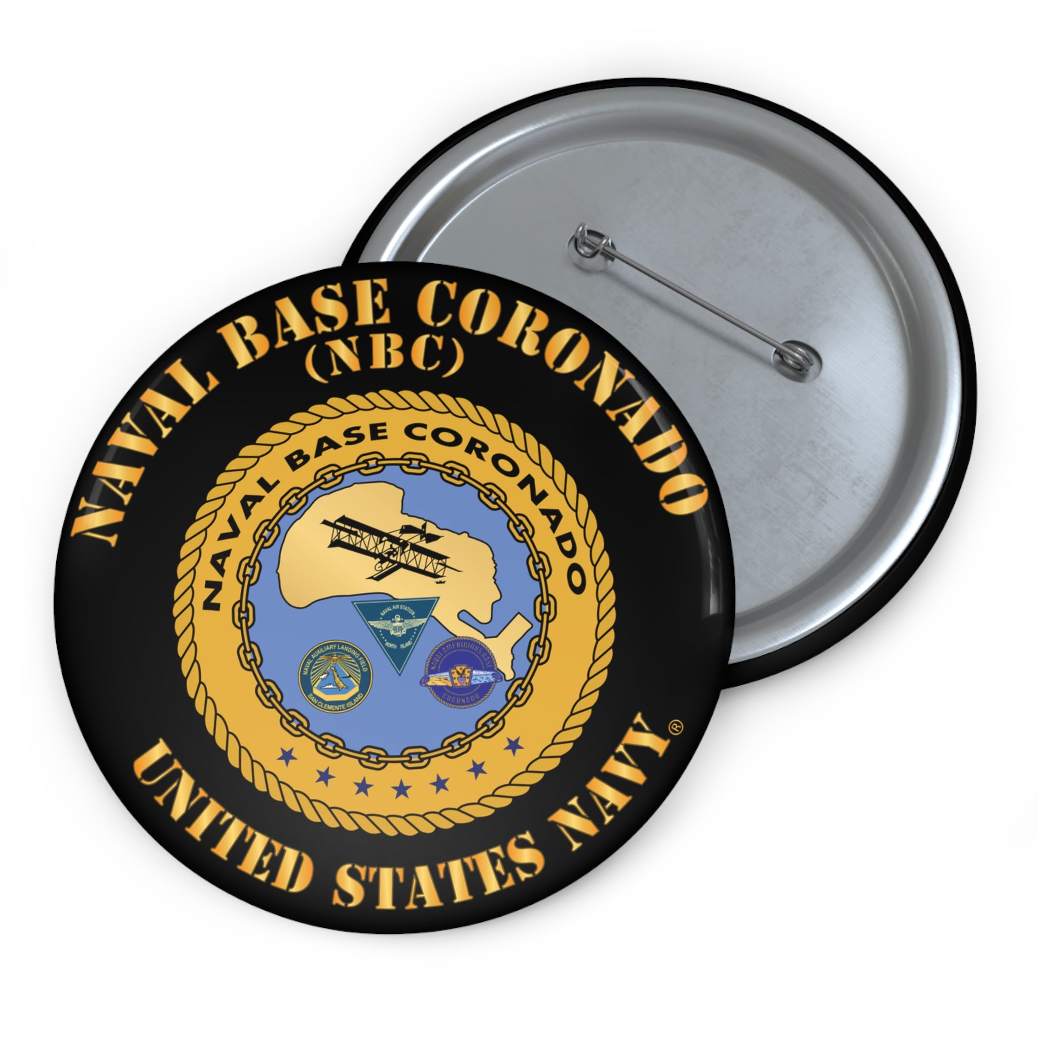 Custom Pin Button - Navy - Naval Base Coronado(NBC)