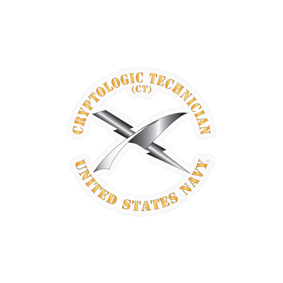 Kiss-Cut Vinyl Decal - Navy - Rate - Cryptologic Technician (CT)