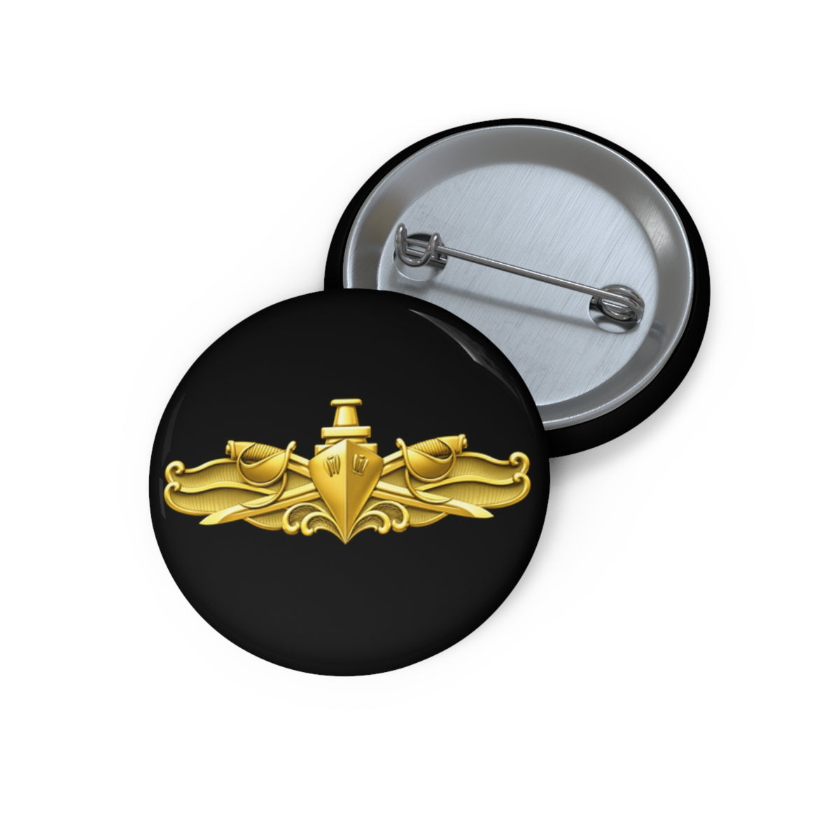 Pin Button - Navy - Badge - Surface Warfare Officer (SWO) wo txt - 3D - Enhanced