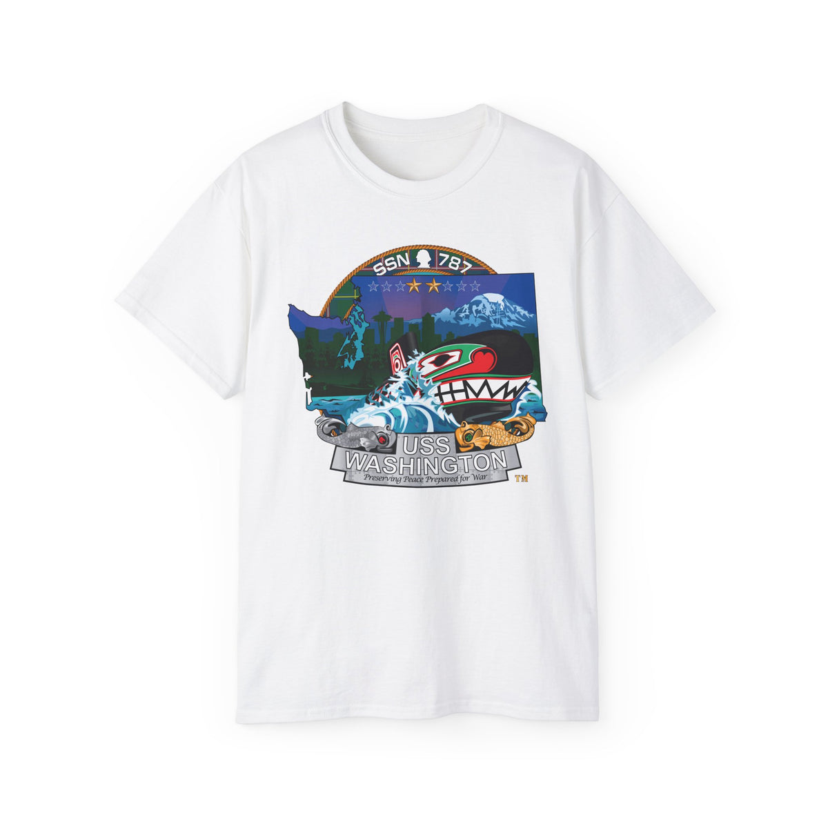 Unisex Ultra Cotton T-Shirt - Navy - USS Washington (SSN-787) wo txt X 300