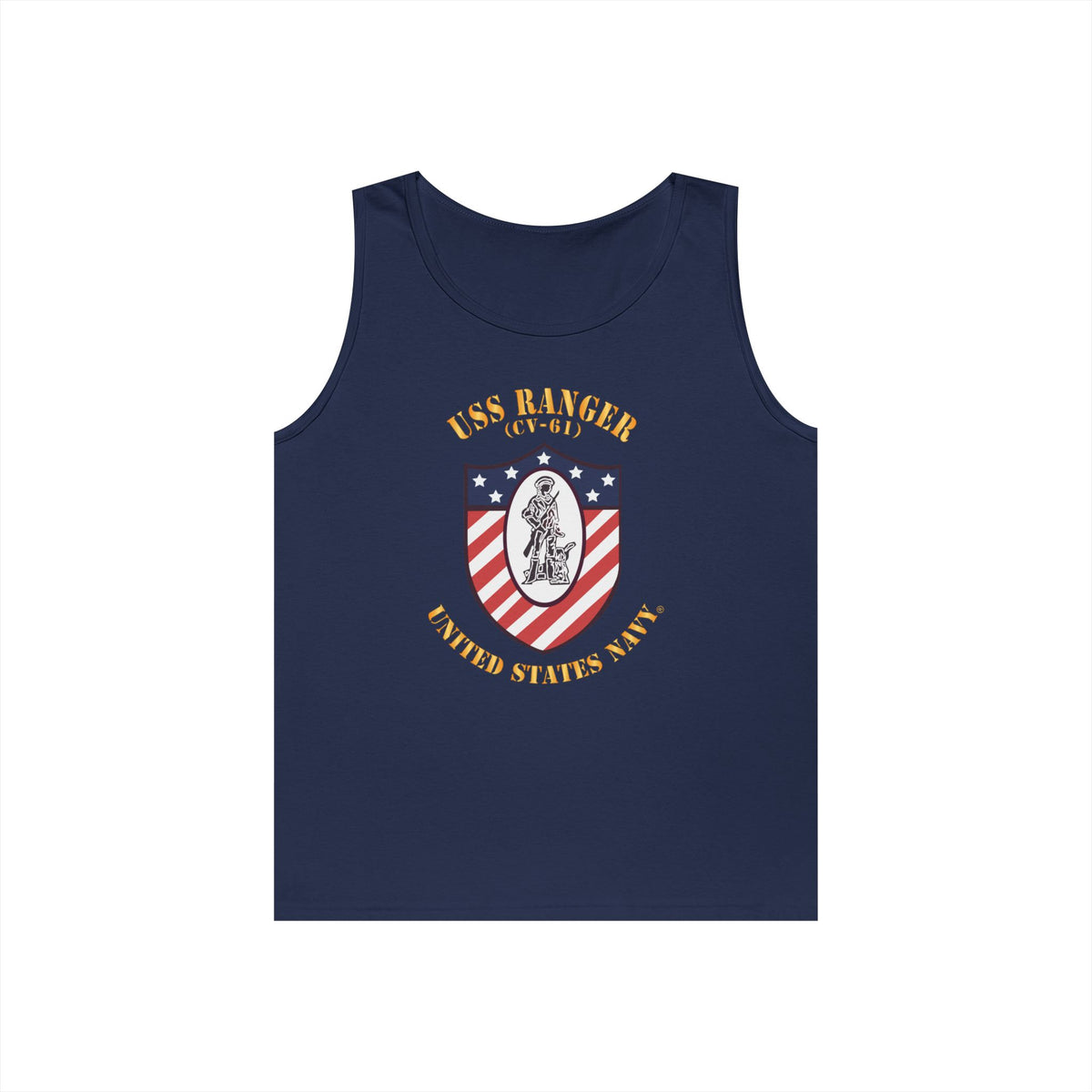 Unisex Heavy Cotton Tank Top - Navy - USS Ranger (CV-61) X 300