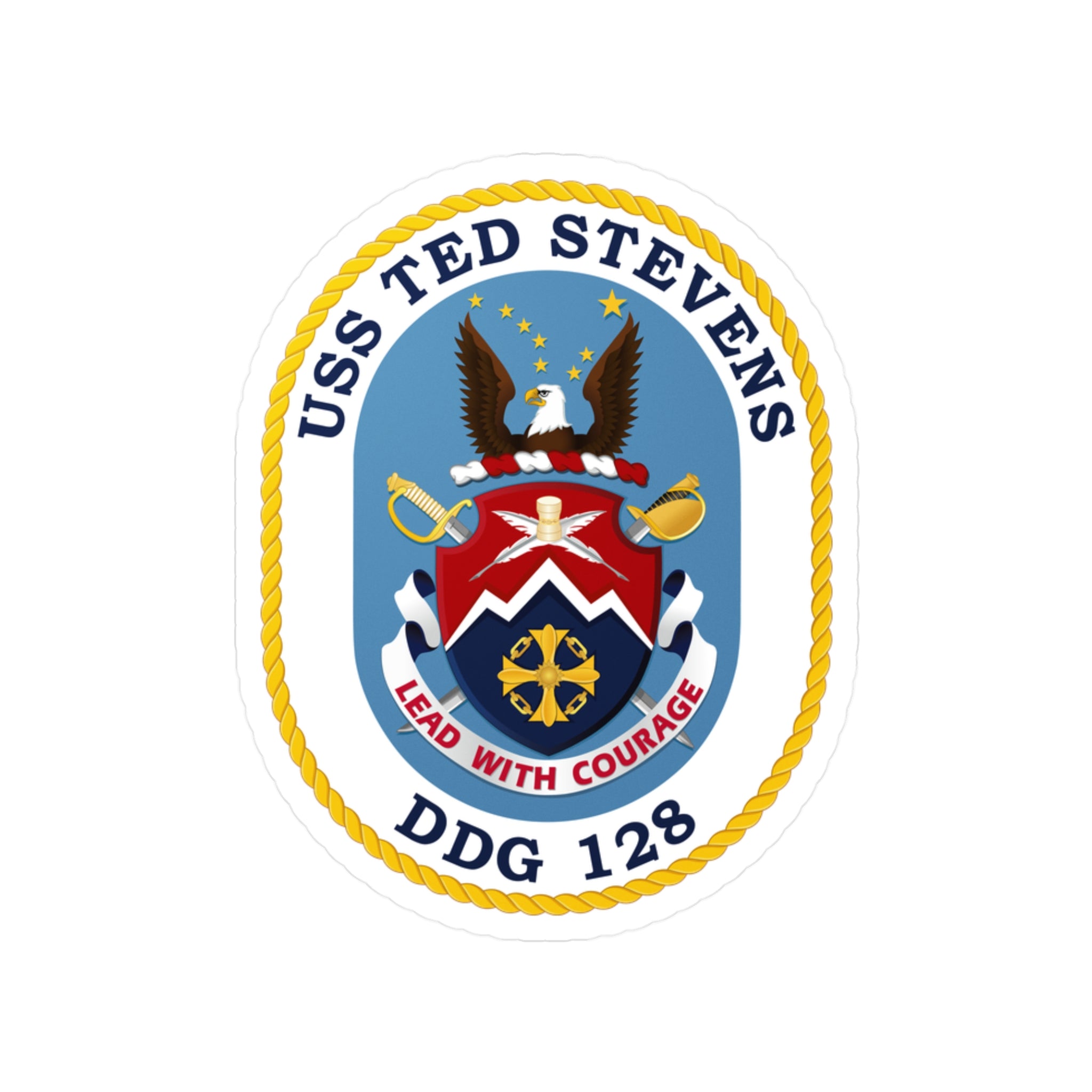 Kiss-Cut Vinyl Decal - Navy - USS Ted Stevens (DDG-128) wo txt