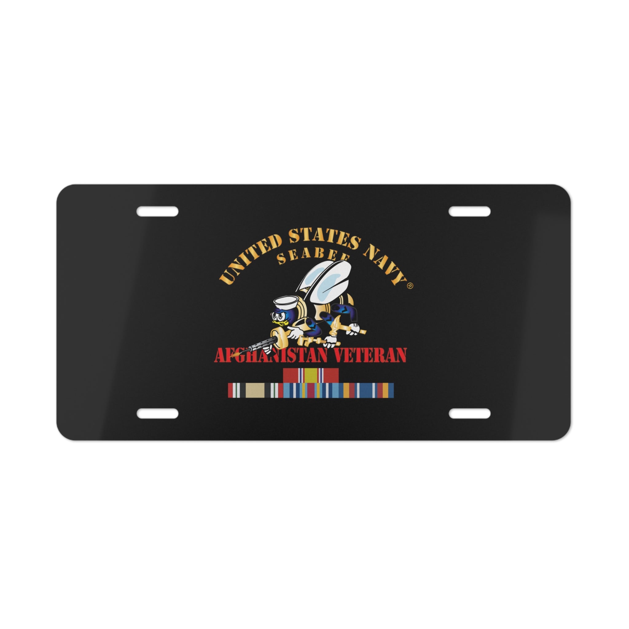 Vanity License Plate - Navy - Seabee - Afghanistan Veteran
