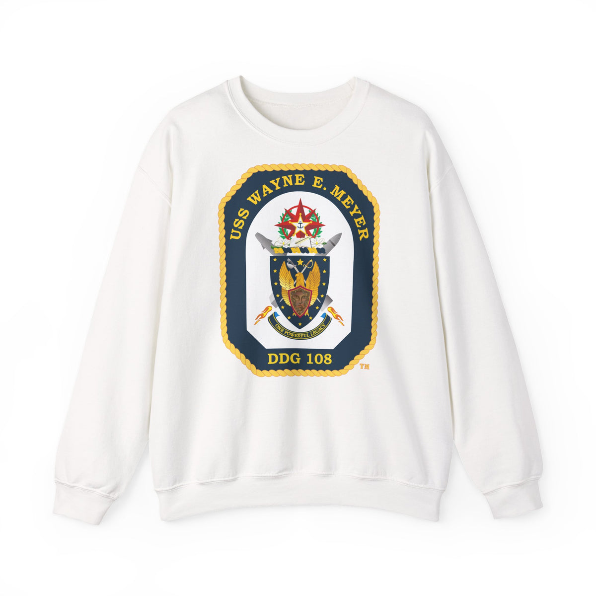 Unisex Heavy Blend™ Crewneck Sweatshirt -  Navy - USS Wayne E. Meyer (DDG-108) wo txt X 300