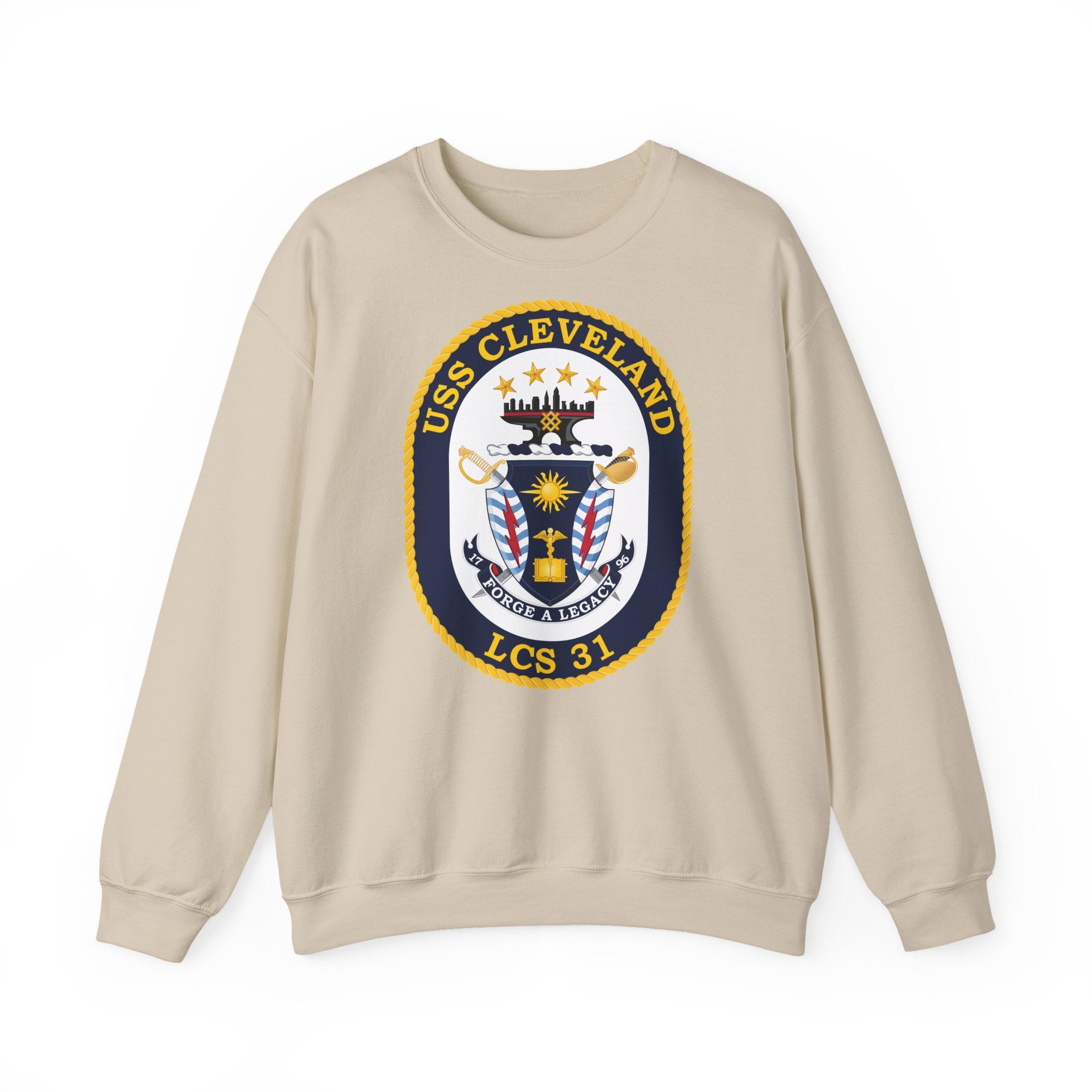 Unisex Heavy Blend™ Crewneck Sweatshirt - Navy - USS Cleveland (LCS-31) wo txt